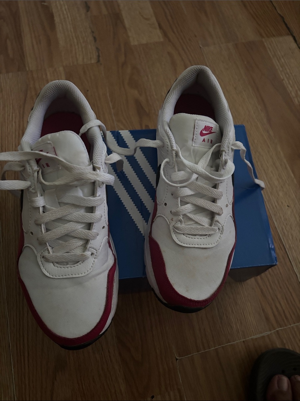 Nike Men’s White and Red Low-Top Sneakers
